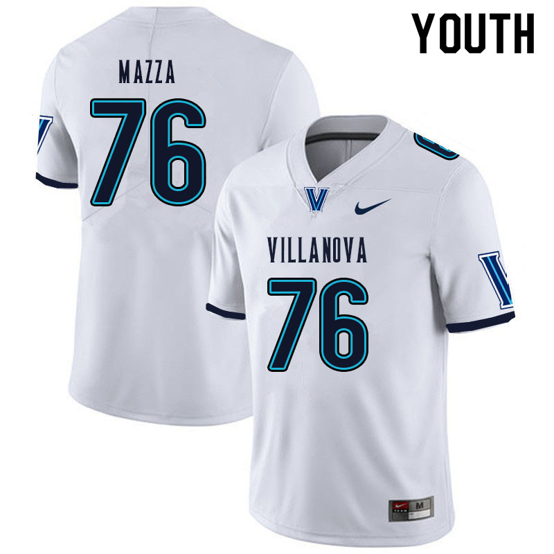 Youth #76 Matthew Mazza Villanova Wildcats College Football Jerseys Sale-White - Click Image to Close